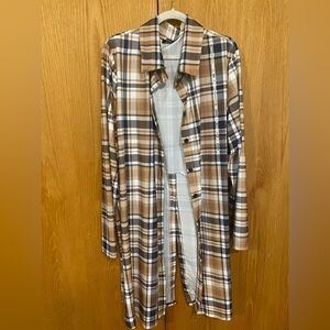 Long plaid “cardigan” 4x
